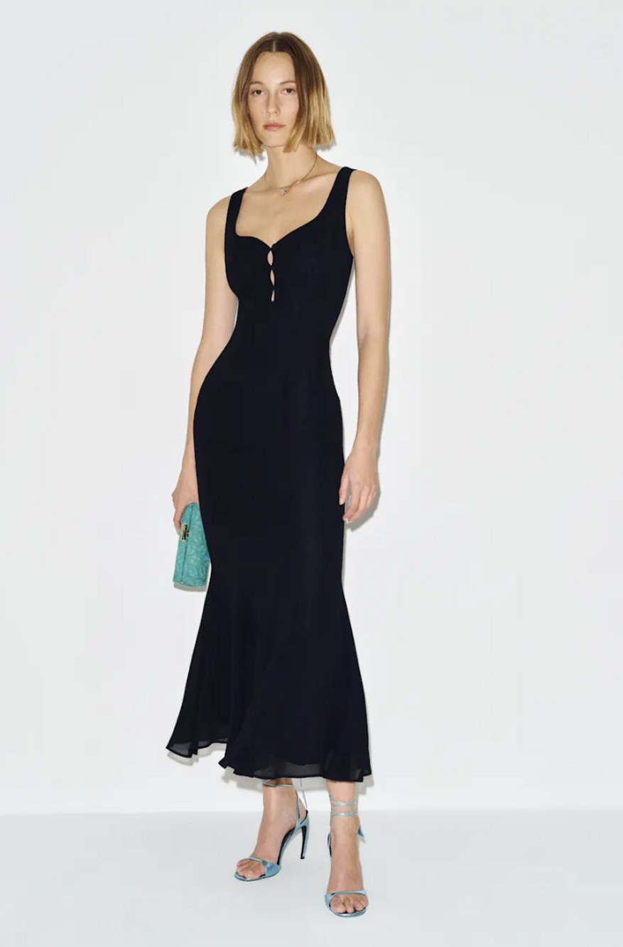 Reformation Laine Dress Black - Size 6
